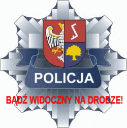 logo złotowskiej policji z napisem bądź widoczny