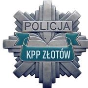 Odznaka policyjna w miejscu identyfikacji indywidualnej policjanta napis KPP Złotów