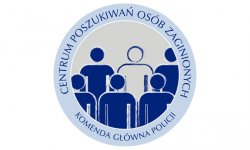 Zdjęcie przedstawia logo Centrum Poszukiwania Osób Komendy Głównej