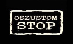 Hasło stop oszustom na czarnym tle